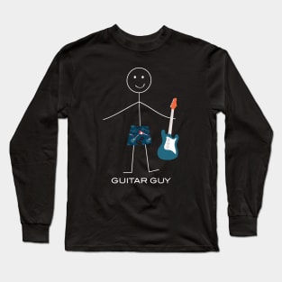 Funny Mens Bass Guitar Guy Long Sleeve T-Shirt